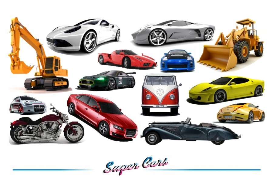 

Naklejki na ścianę z samochodami - Super Cars 8