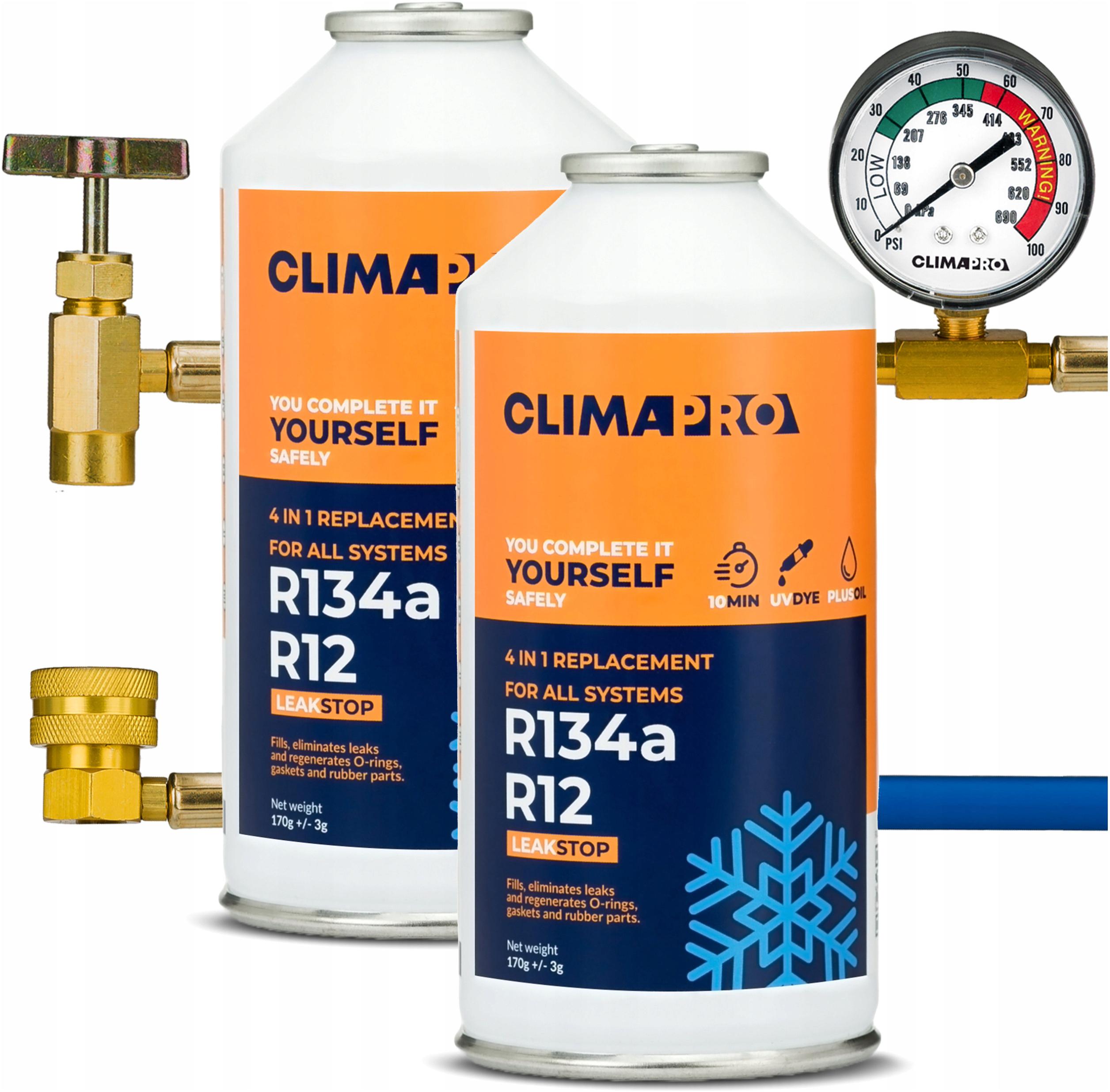 Sada Plynů Pro Naplňování Klimatizace Aut Z R134a 2x Těsnící Činidlo
