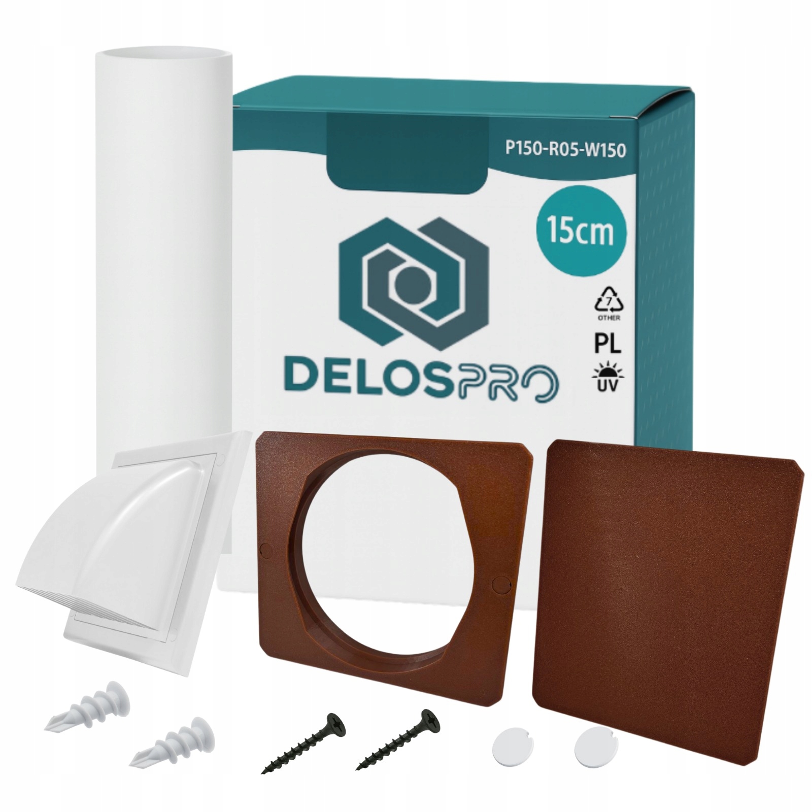 Sada průchodek pro vyvedení trubky klimatizace 15 cm víko čtverec