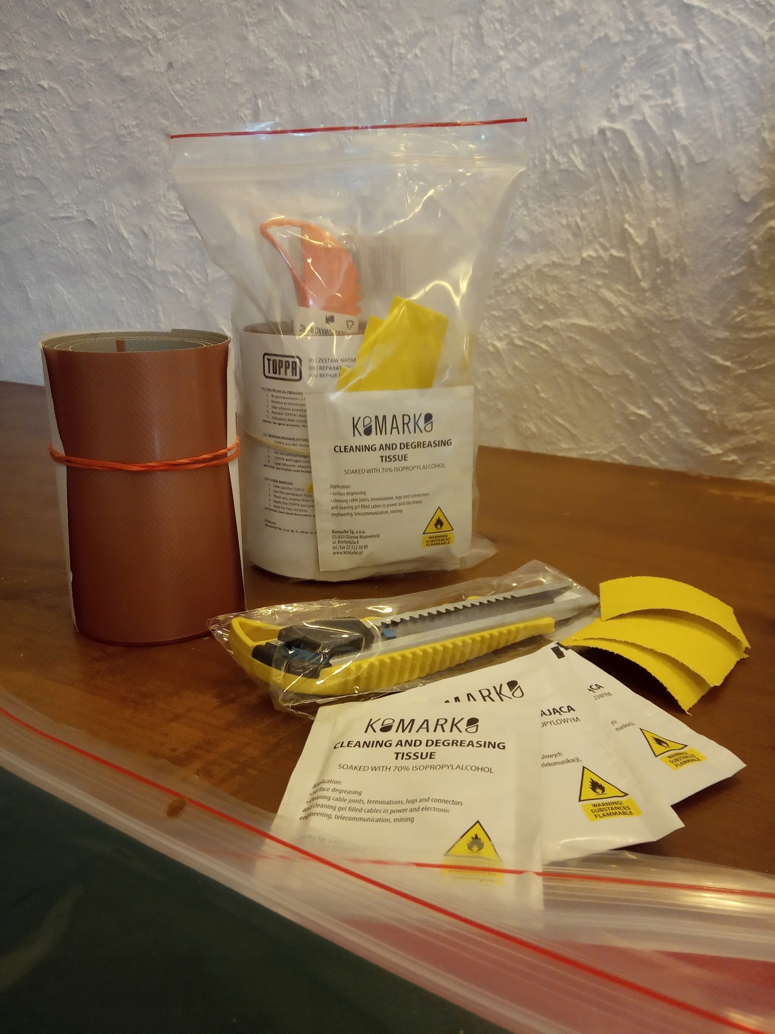 ZESTAW naprawczy łata PLANDEKI (220x32cm) Srebrny EAN (GTIN) 5903299339125