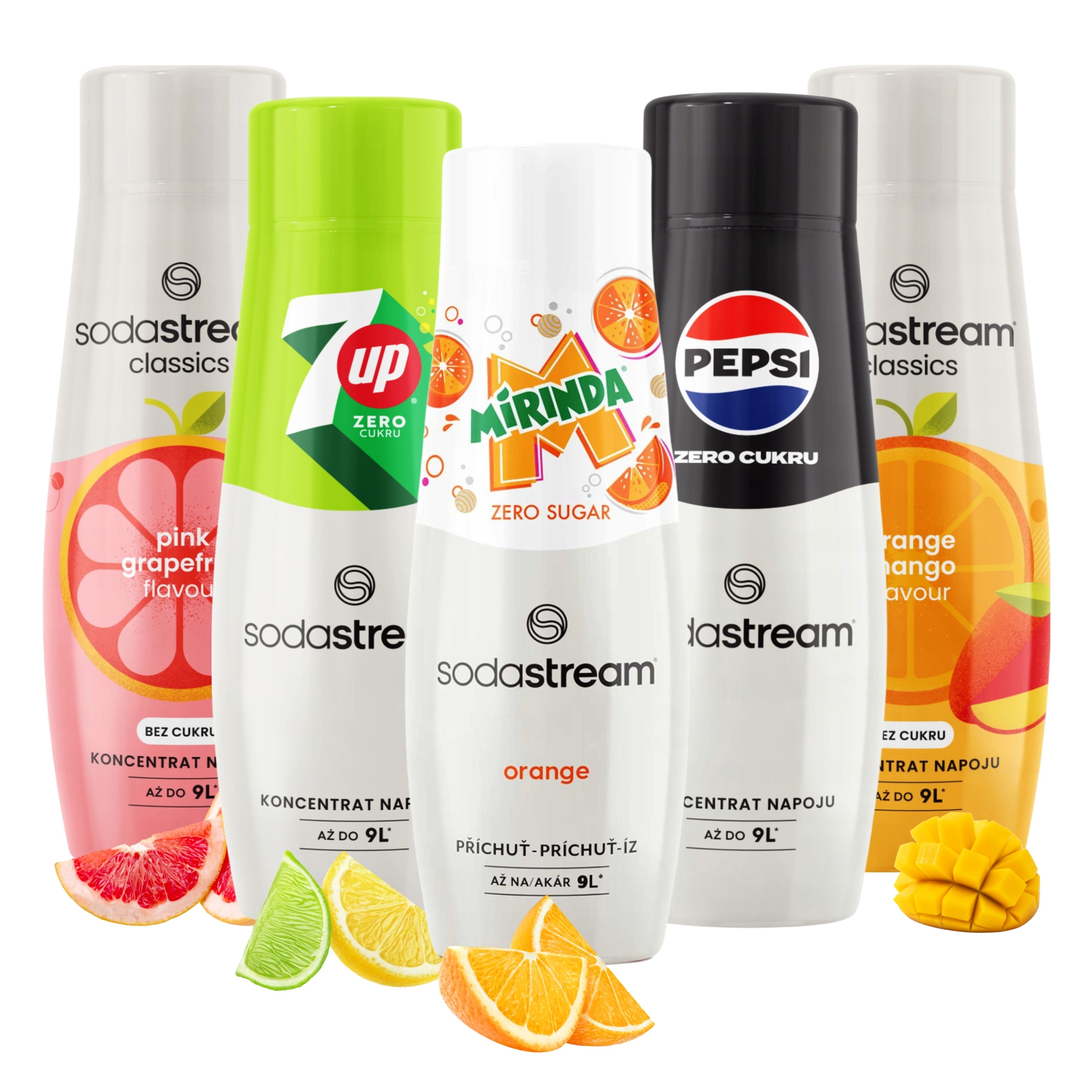 5 x Sirup Sodastream Set Bez Cukru Pepsi Max, Mirinda Zero, 7UP Zero Sok