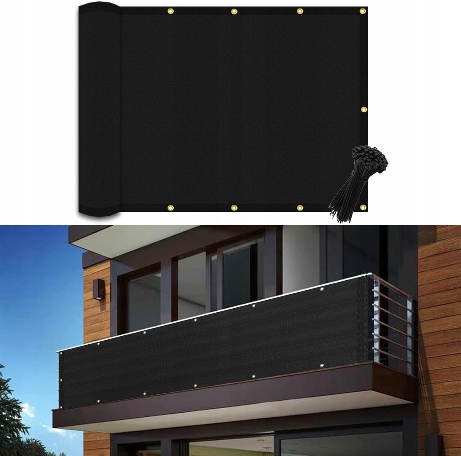 Osłona Na Balkon, mata 90 x 600 cm tkanina,osłona ogrodzenia,werandę, taras