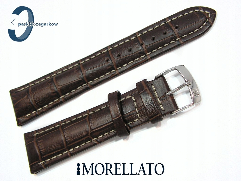 Pásek Morellato Plus 22 mm kožený, tmavě hnědý