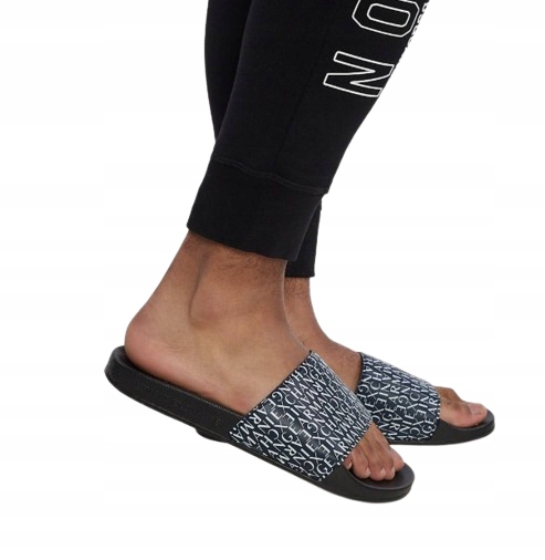 Armani Exchange Tmavě Modré Pánské Nazouváky S Logem Na Pásku 44 3DA