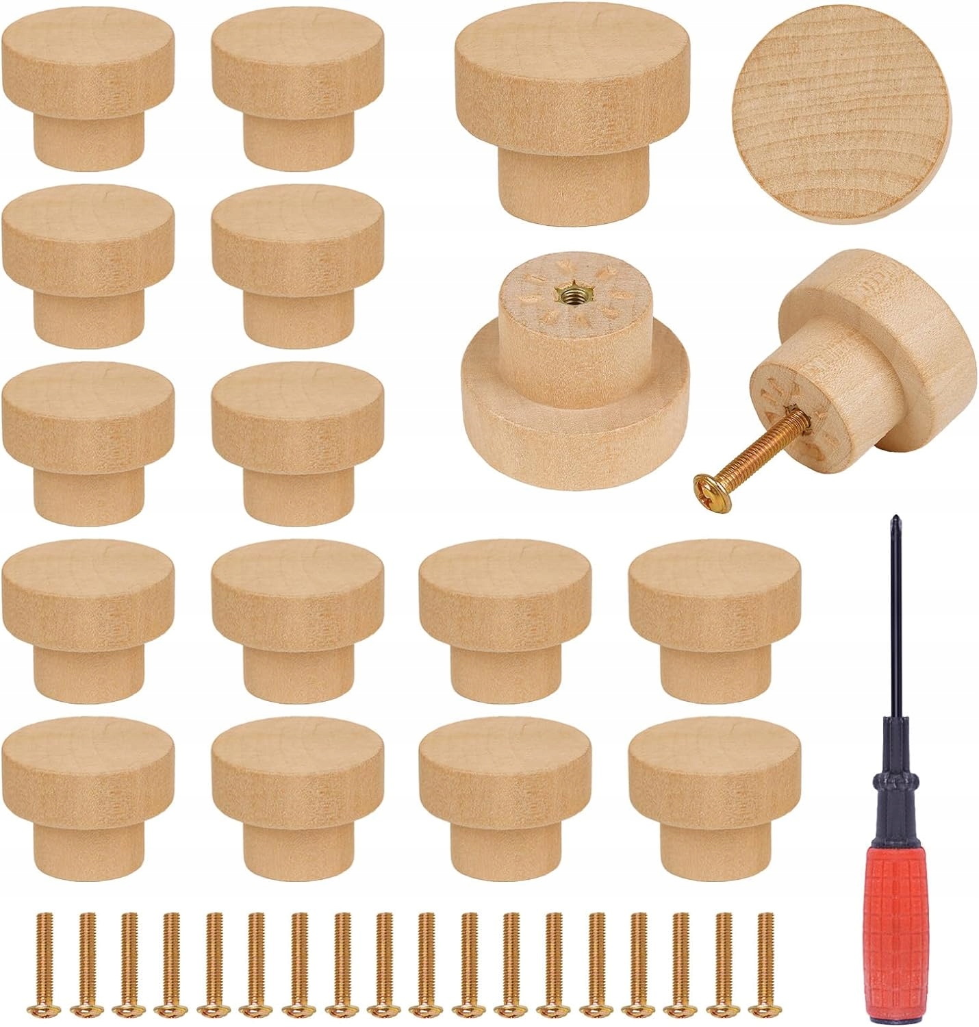 Opravná Sada Dřevěných Úchytek Pro Skříně, Nábytk, Knoflíky, Zásuvky