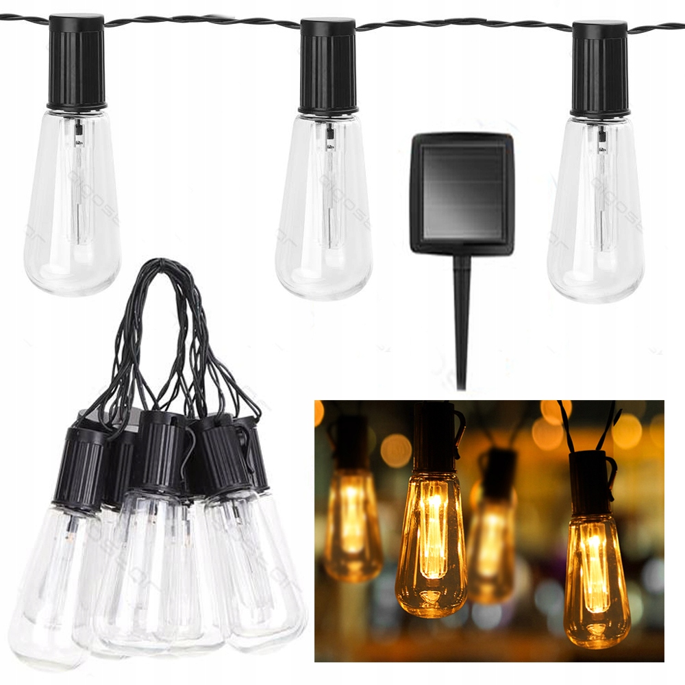 

Girlanda Lampki Ogrodowe Solarne Sznur 3,8M 10 Led