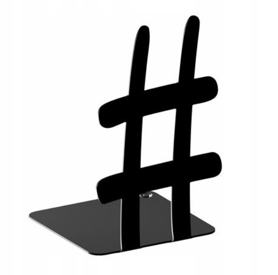 

Podpórka ozdobna do książek loft Hasztag czarna