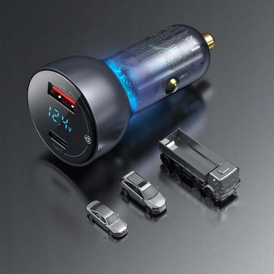 BASEUS SZYBKA ŁADOWARKA SAMOCHODOWA ZASILACZ DO AUTA USB-C USB 65W QC PD Producent Baseus