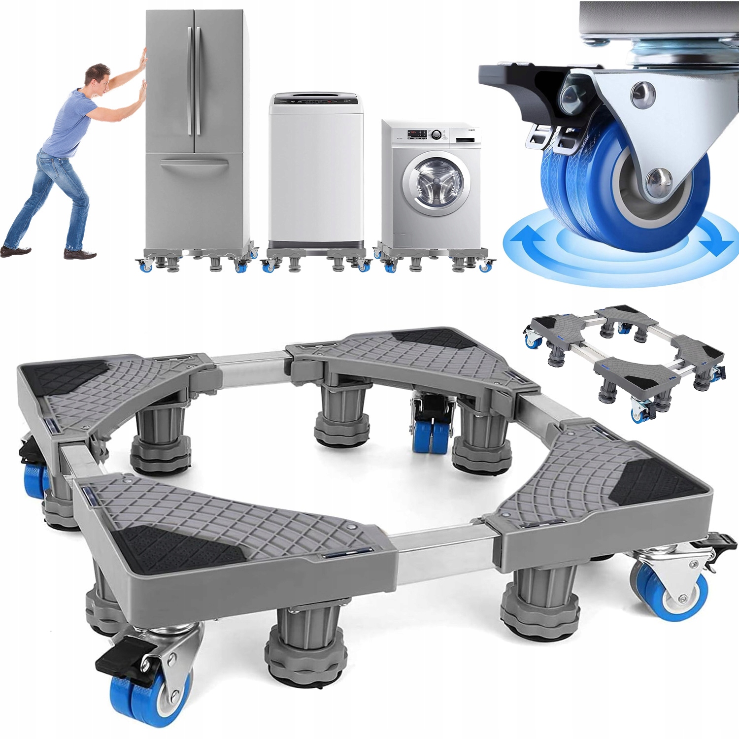 Podstawa Pod Pralkę Lodówkę Antywibracyjna Regulowana Podstawa 4 Kołkami