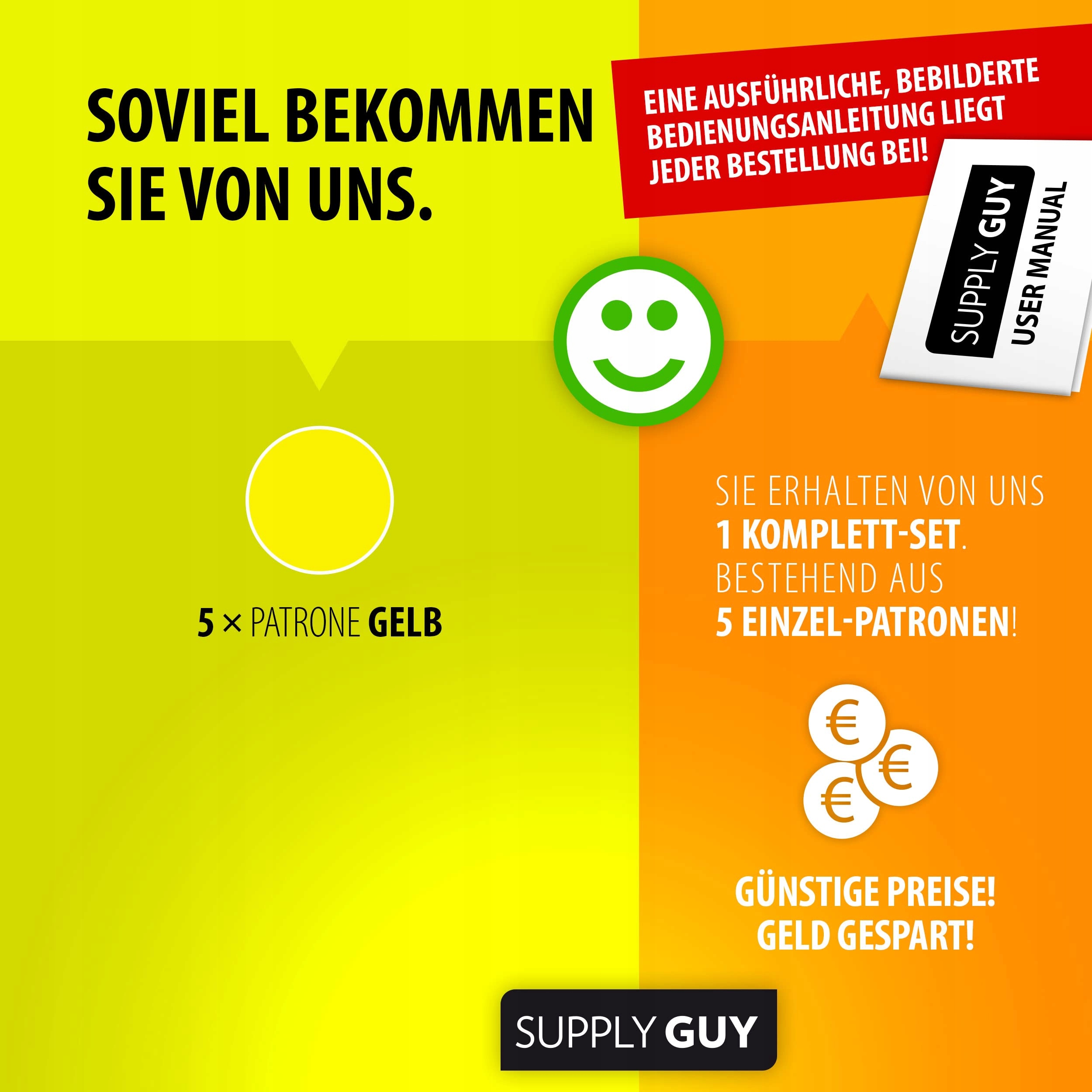 SUPPLY GUY 5 Kompatybilne Tusze Brother LC223 LC225 LC227 Żółte z Chipem — miniatura 3