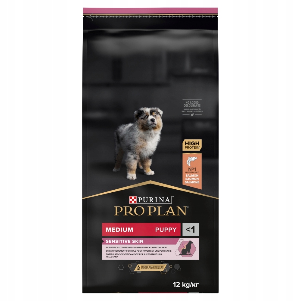 Purina Pro Plan Medium Puppy Sensitive Optiderma Losos a rýže 12 kg