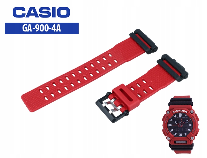 Pásek K Hodinkám Casio GA-900-4A Červený, Originál