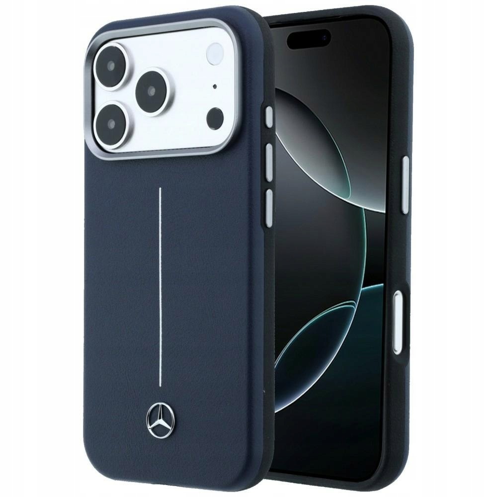 Etui Mercedes Leather Semi Wrap Iconic Line MagSafe do iPhone 17 Pro Max gr