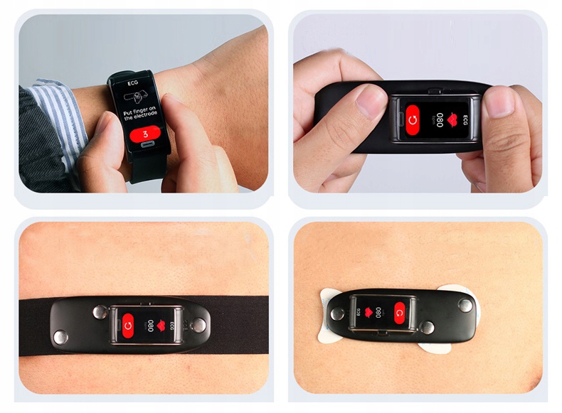ZEGAREK OPASKA KARDIOWATCH Z ANALIZĄ POMIAREM CUKRU CIŚNIENIE PULS PAS EKG Model inny