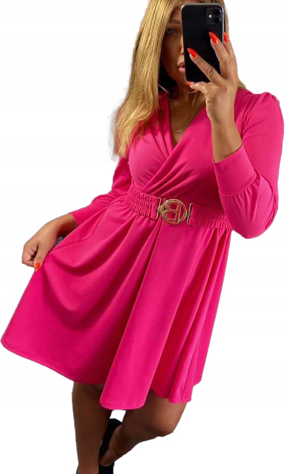 Elegantní glamour midi zavinovací Šaty s volánkovým páskem, vel. 38