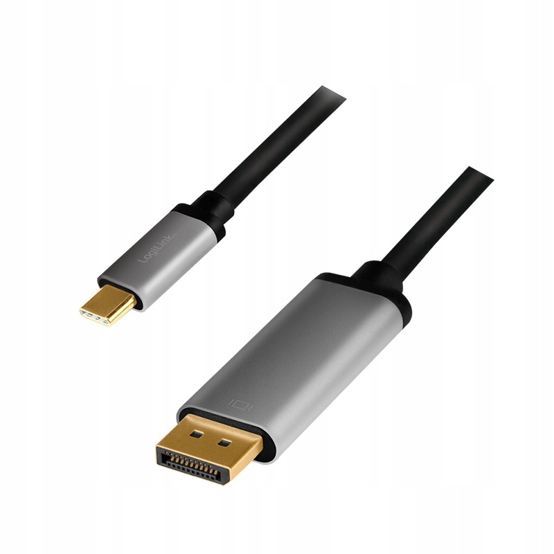 Kabel Usb-c na DisplayPort 1.8 m LogiLink 4K120 Hz černý/šedý hliníkový