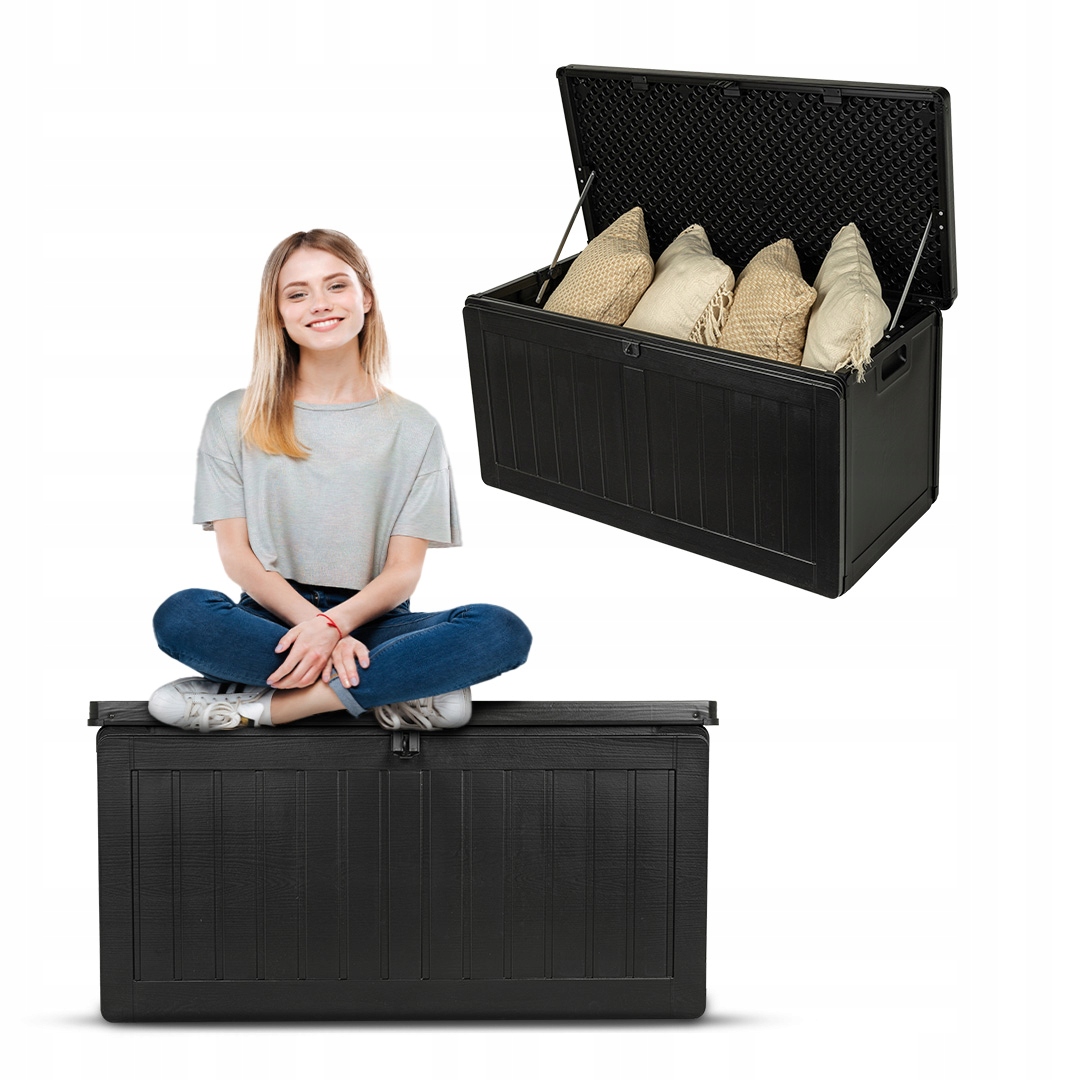 Zahradní Box 190 L, Balkonový, Sedací Kufr Morus 190 L, Černý