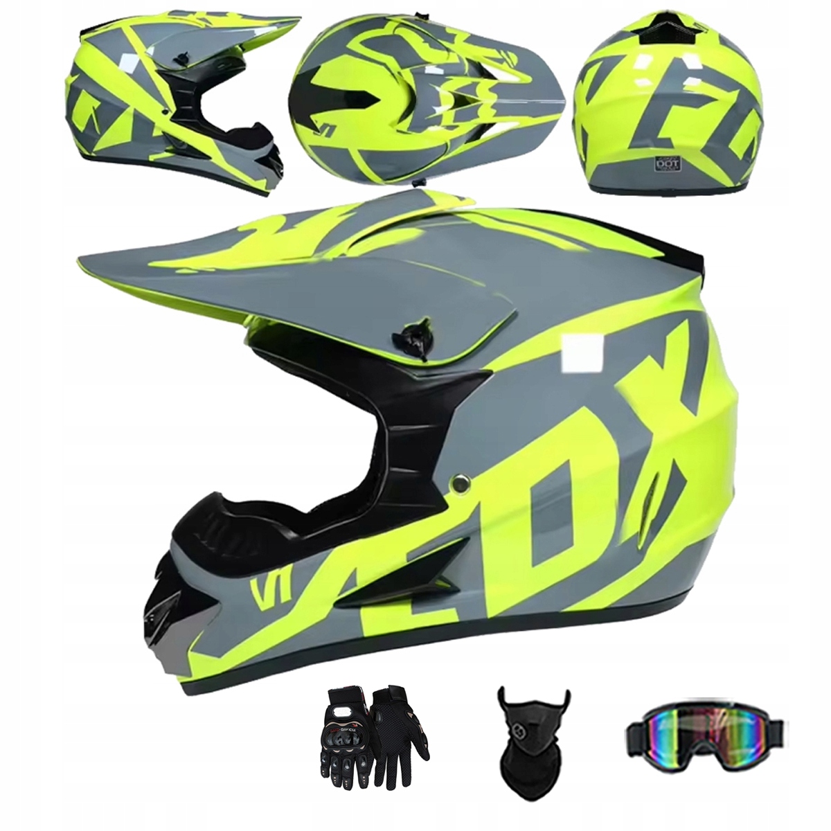 Motocyklová Přilba Lehká Enduro Quada Brýle Rukavice Maska S