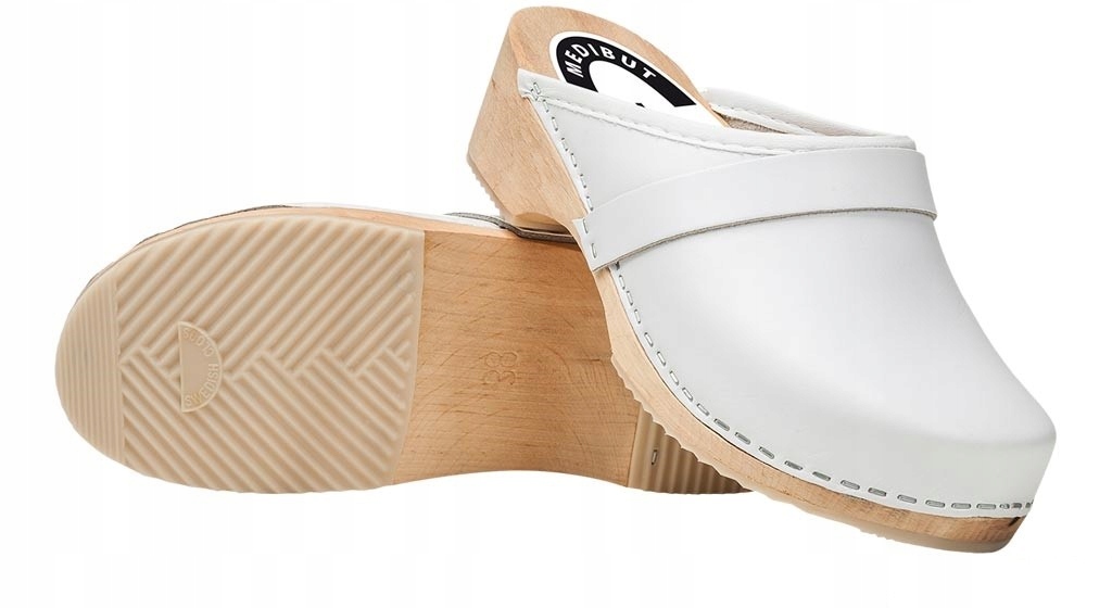 Pantolety zdrowotne drewniaki Medibut białe 40