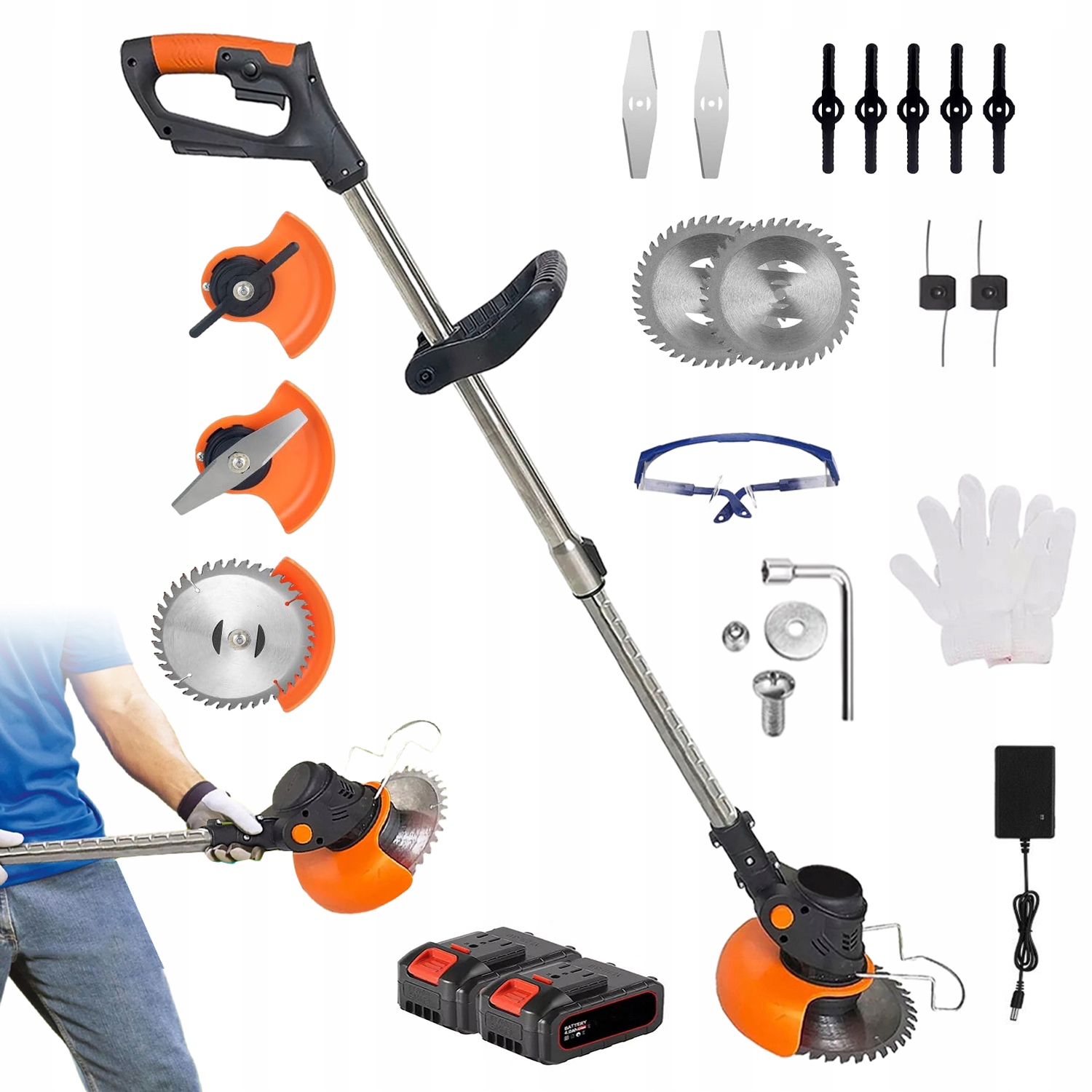 Elektrická Sekačka Na Odplevelování Křovinořez Na Trávy Z 2*AKU 21V