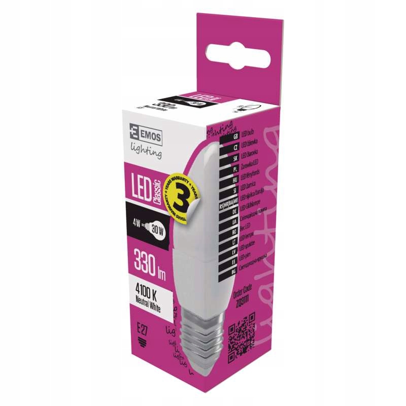 

Żarówka Emos Led Classic candle 4W E27 nw ZQ3111