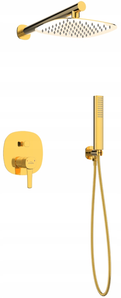 Invena Podomietkový Sprchový Set S Dažďovou Sprchou Glamour, Zlatý