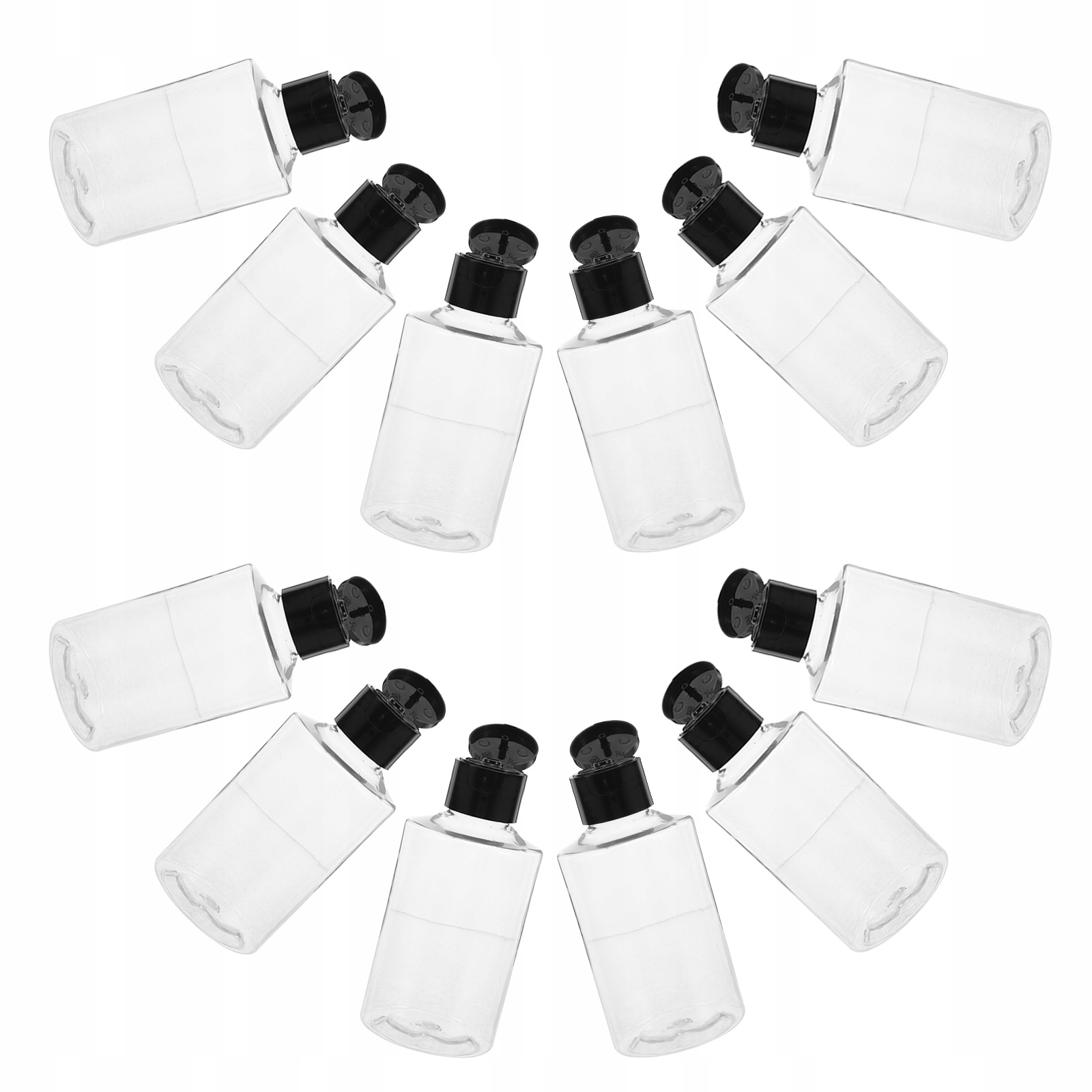 12 SZTUK PLASTIKOWYCH BUTELEK Z ZAKRĘTKĄ FLIP-TOP DO PRZECHOWYWANIA