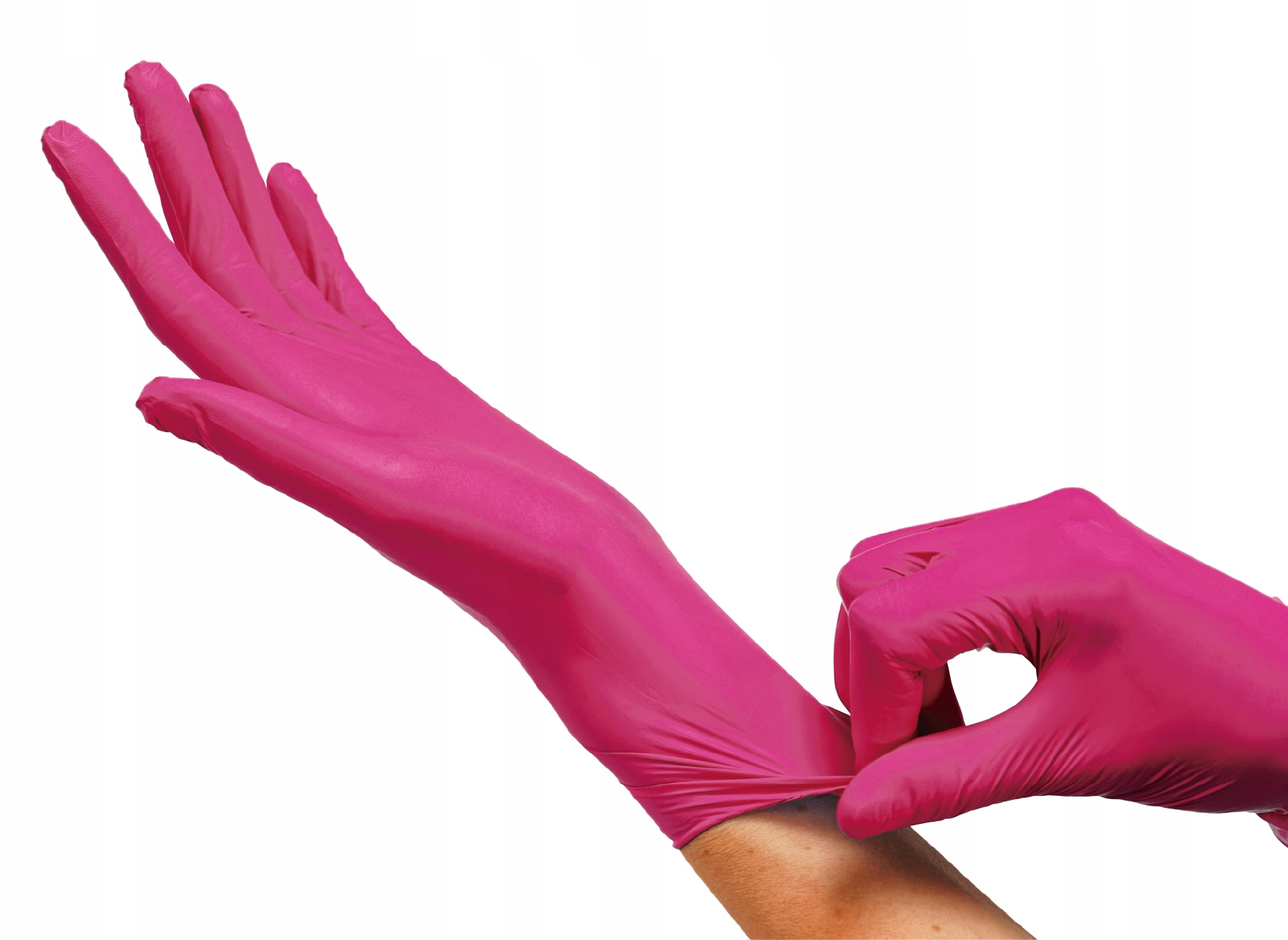 RĘKAWICZKI NITRYLOWE FUKSJA RÓŻOWE r.S 100SZT MAXTER Producent wyrobu medycznego Maxter