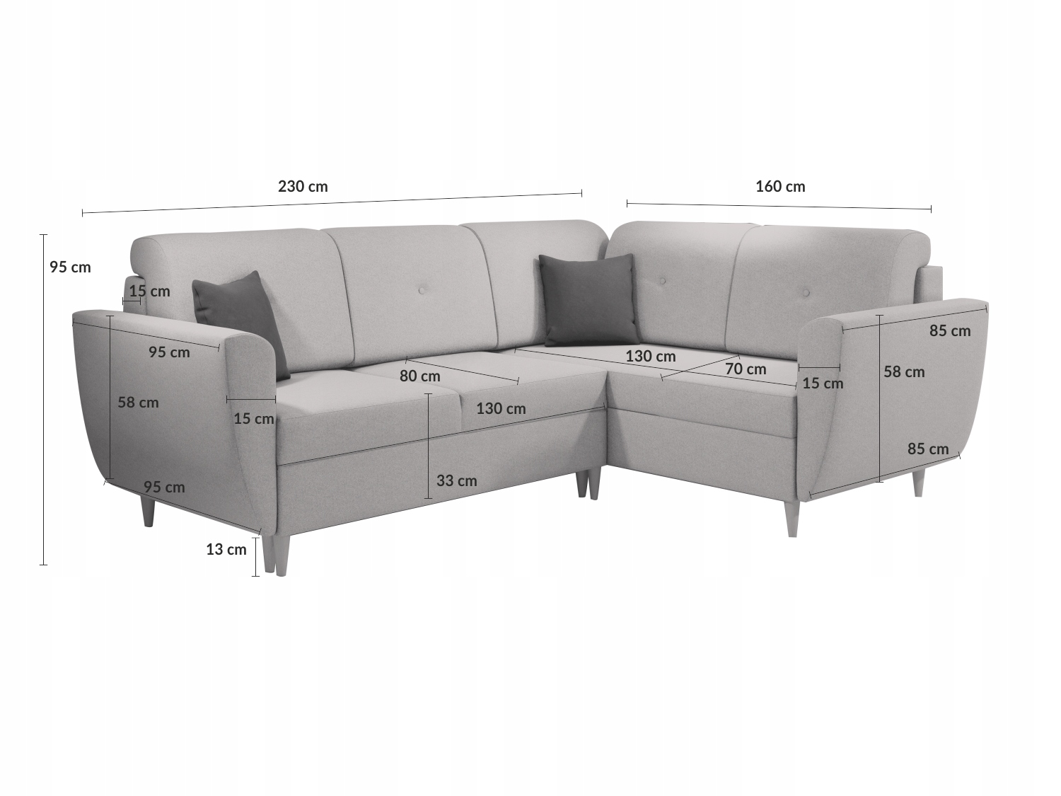 Narożnik rogówka skandynawski HILDA rozkładany HIT Orientacja brak informacji