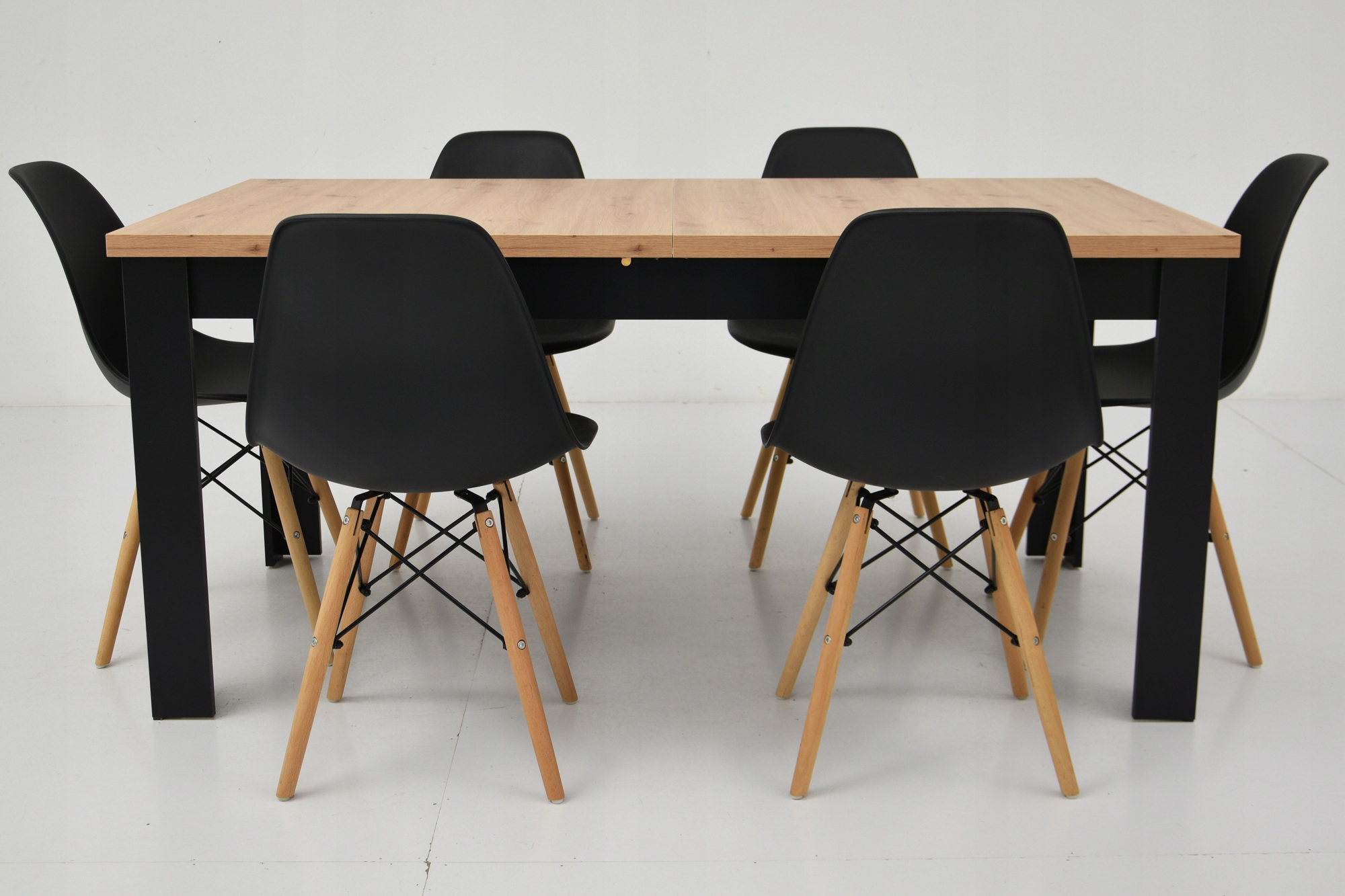 Zestaw 6 krzeseł i stół 90x160/200 blat artisan Marka Grande Meble