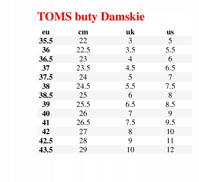 TOMS Women Classic Canvas ESPADRYLE TRAMPKI 35,5 Oryginalne opakowanie producenta pudełko