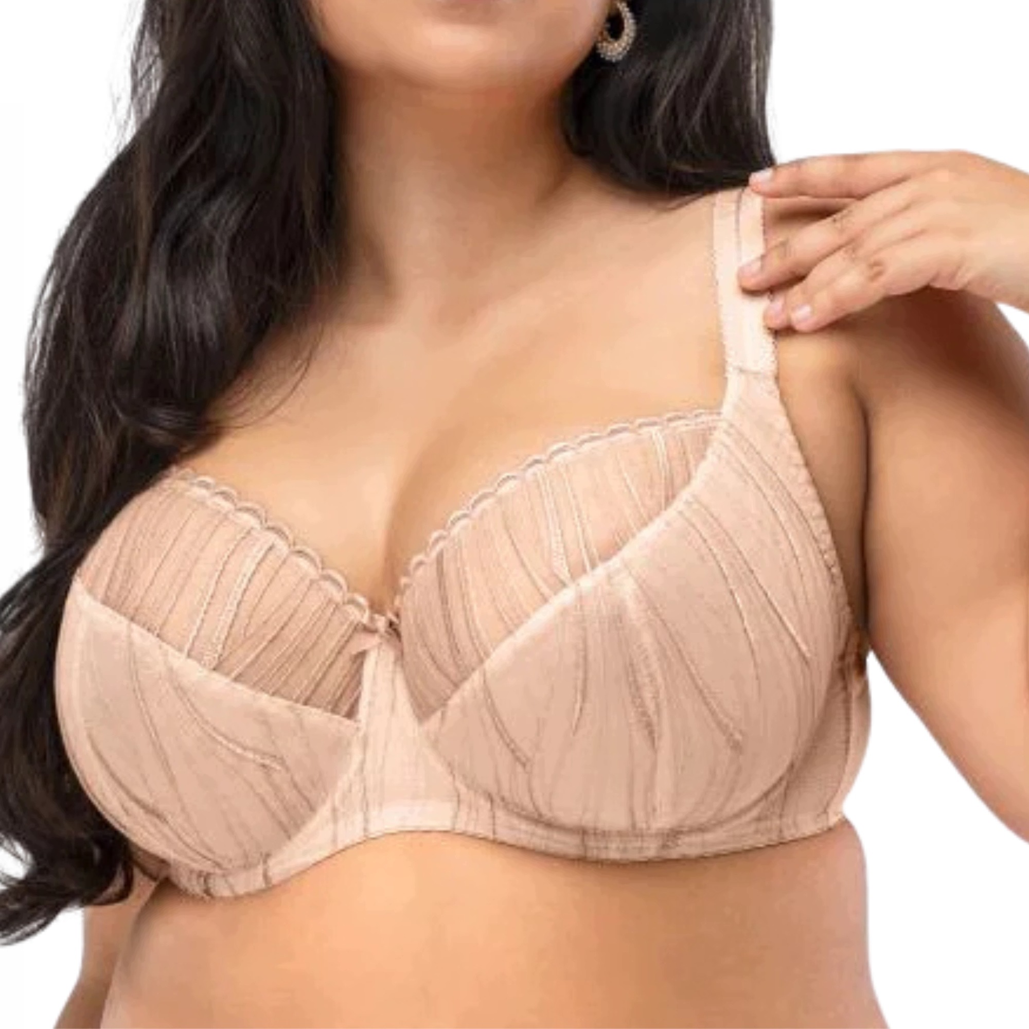 Měkká podprsenka Nessa Queen Soft béžová krajková 100F