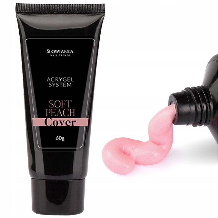 Slowianka Akrylový stavební gel na nehty AcryGel 60 g Soft Peach Cover Růže