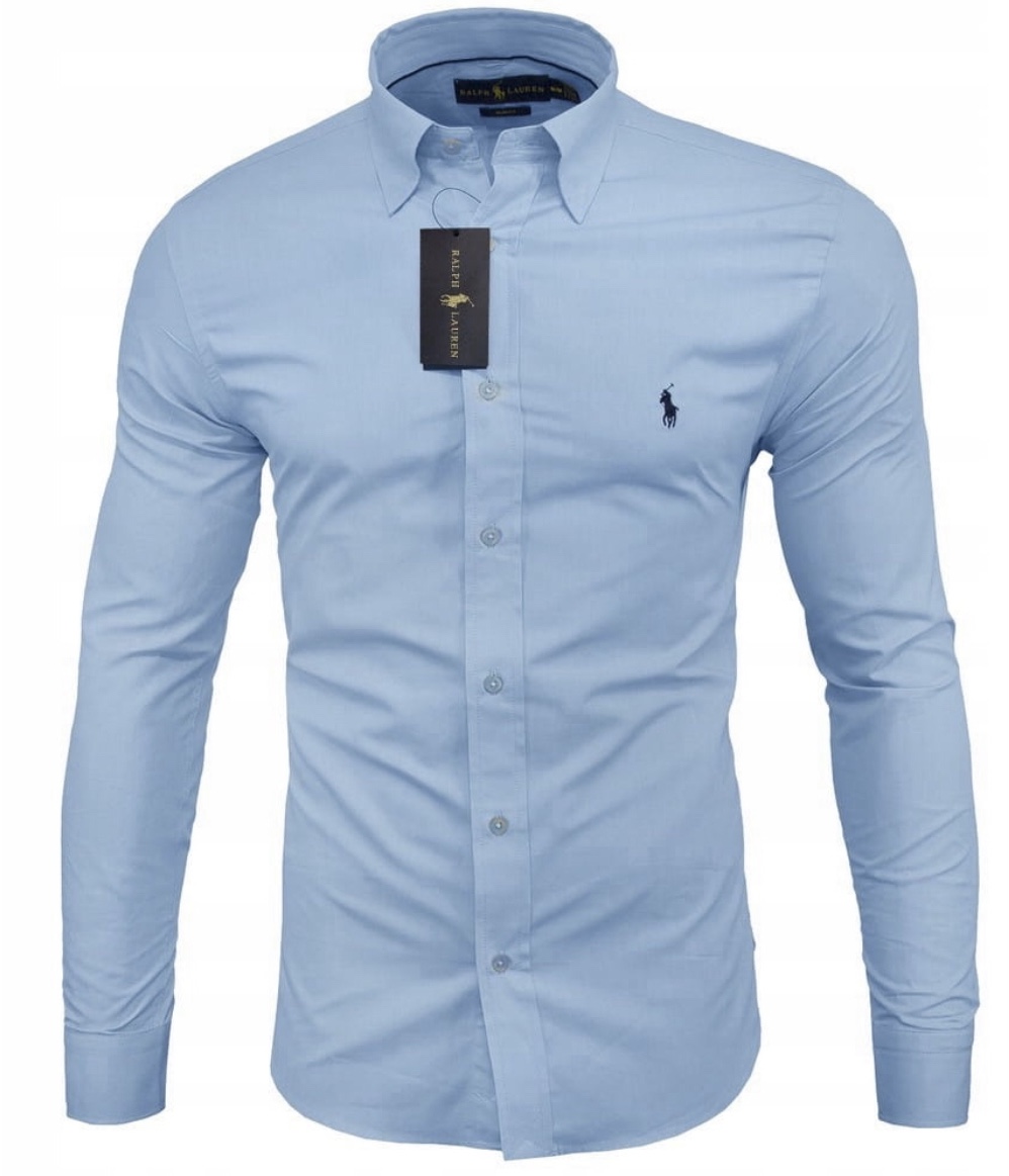 KOSZULA RALPH LAUREN REGULAR MĘSKA KLASYCZNA NIEBIESKI r. 3XL