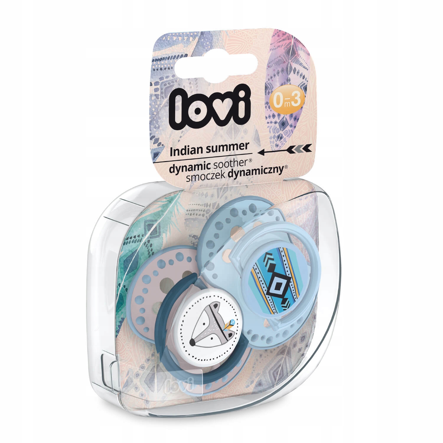 SMOCZEK SILIKONOWY DYNAMICZNY LOVI 18 M+ 2 SZT. INDIAN SUMMER BOY 22/876BOY EAN (GTIN) 5903407228761