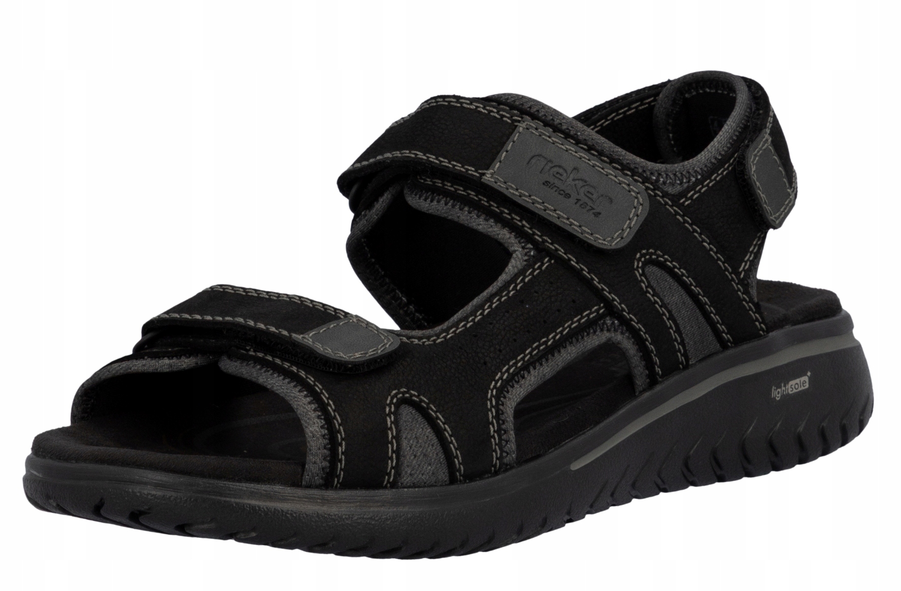 Rieker 26450-00 vel.45 černé kožené pánské sandály