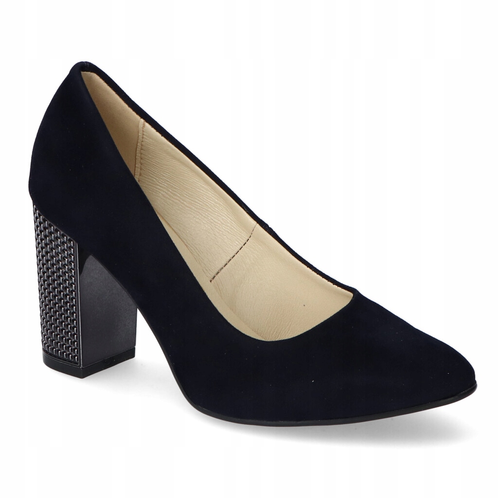 Pantofle na sloupku Námořnická Modrá Semiš 36