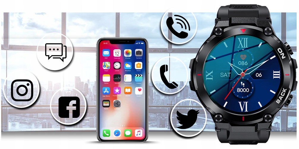 SMARTWATCH MĘSKI GRAVITY GPS 480mAh SPORT +GRAWER Rodzaj cyfrowe