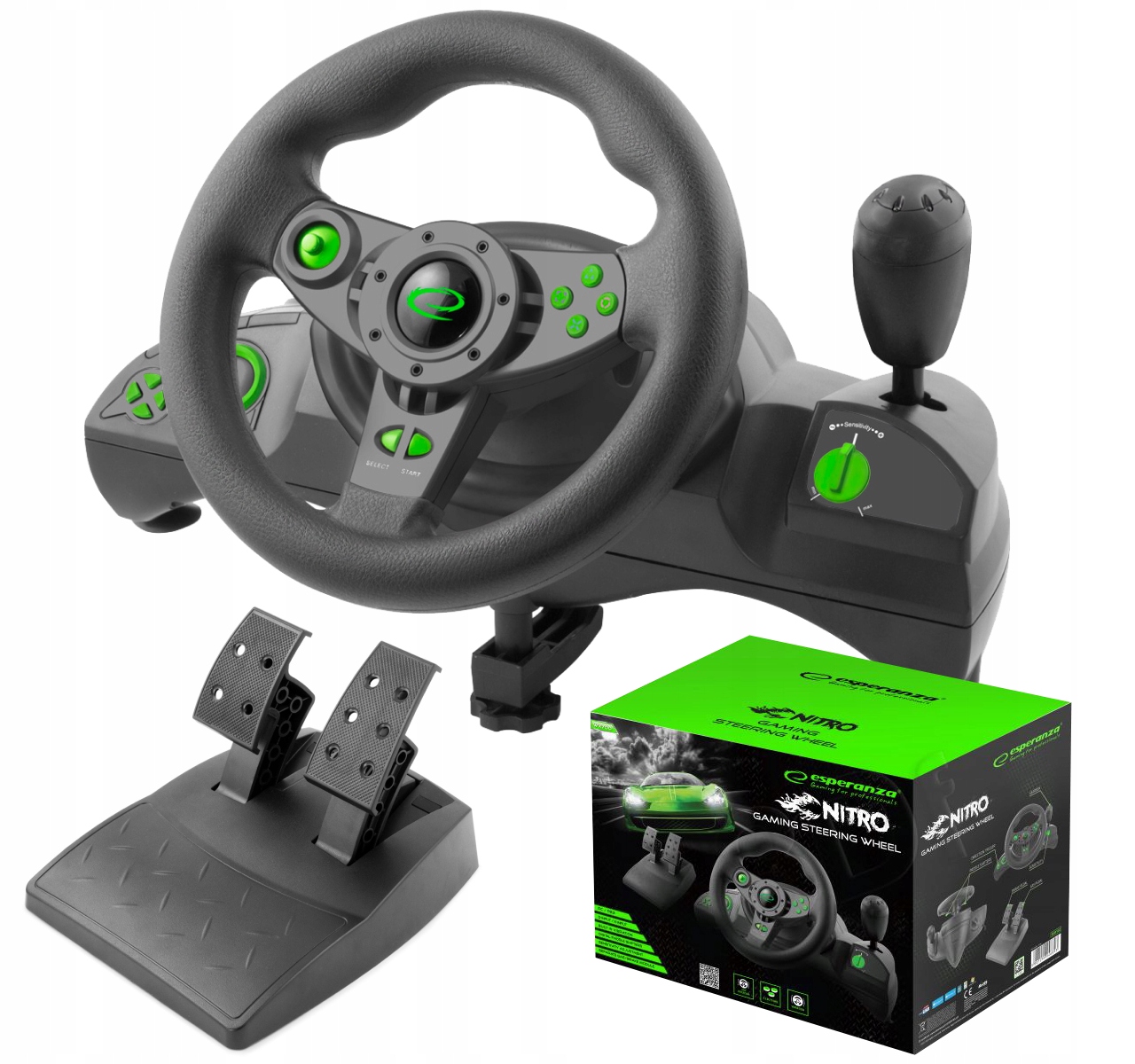 

Kierownica Z Wibracjami Pc PS3 Biegi Pedały
