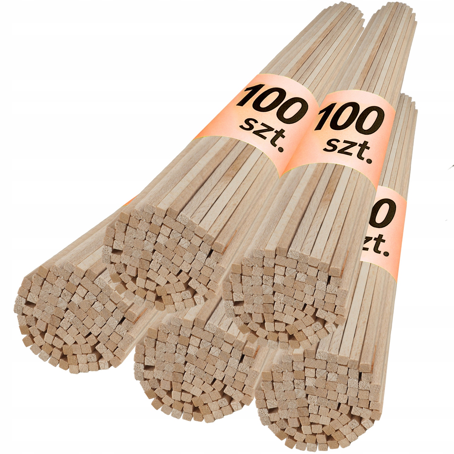 Hrubé tyčinky na cukrovou vatu Bukové tyčinky Čtvercové 53 cm 500 ks