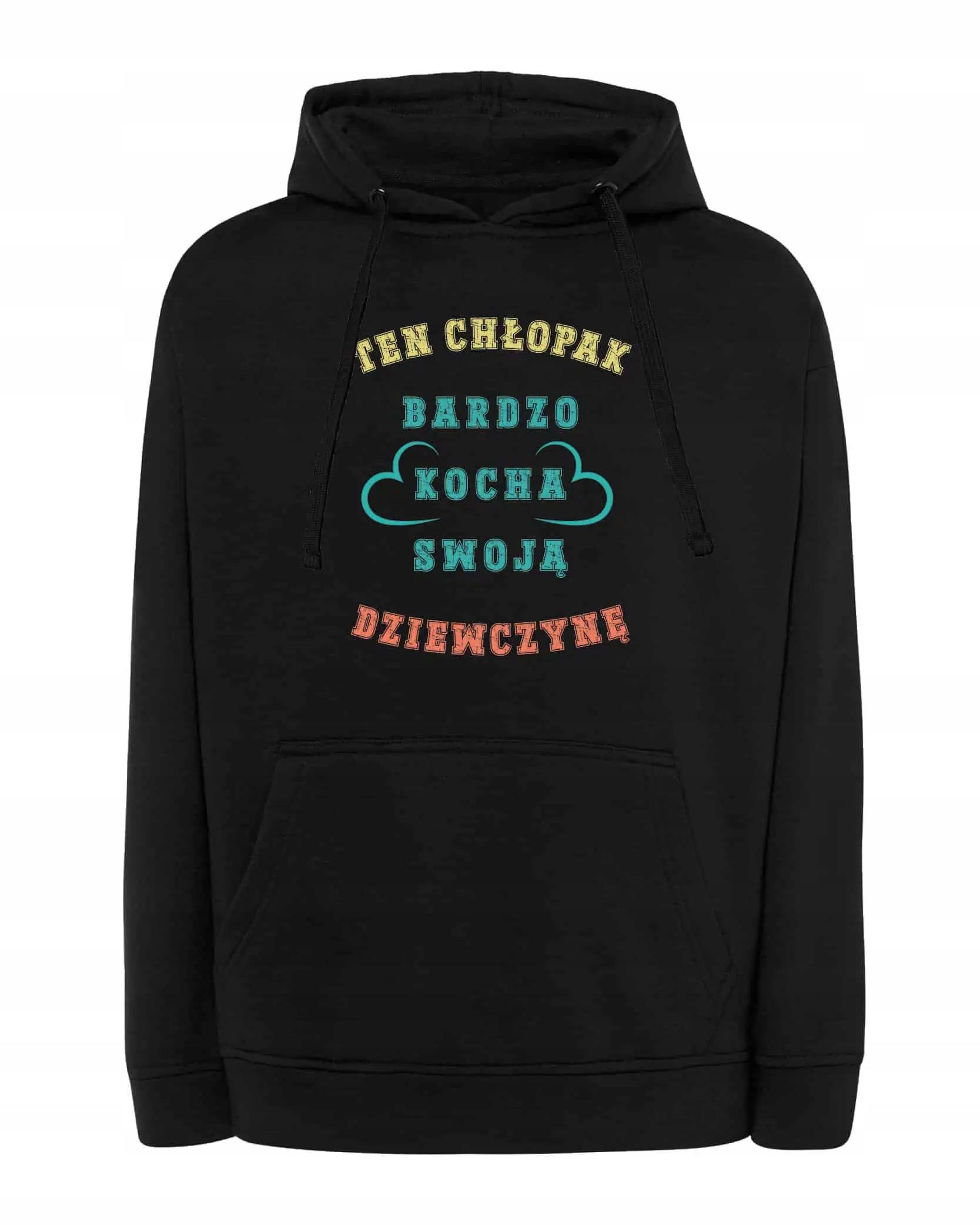 Mikina s kapucí Den chlapců Milující Dárek Černá L