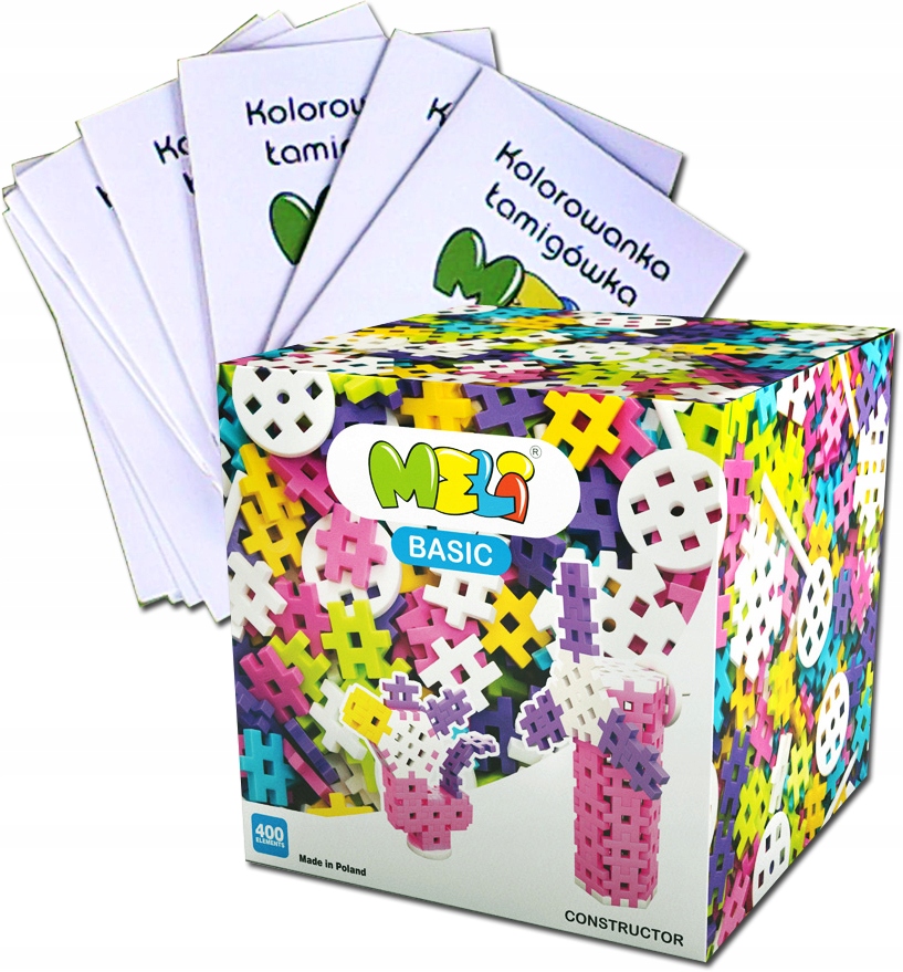 

Klocki Wafle Meli Constructor Pink 400+Kolorowanka