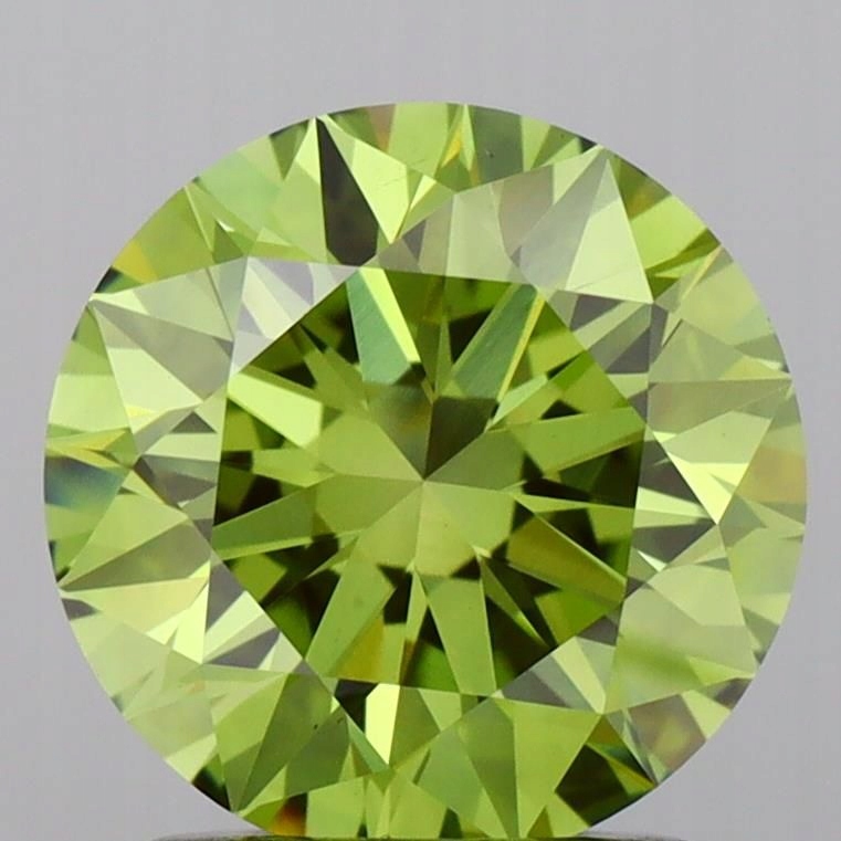 Diament laboratoryjny kolorowy 1.51ct ROUND Fancy Vivid Green VS1 (IGI)