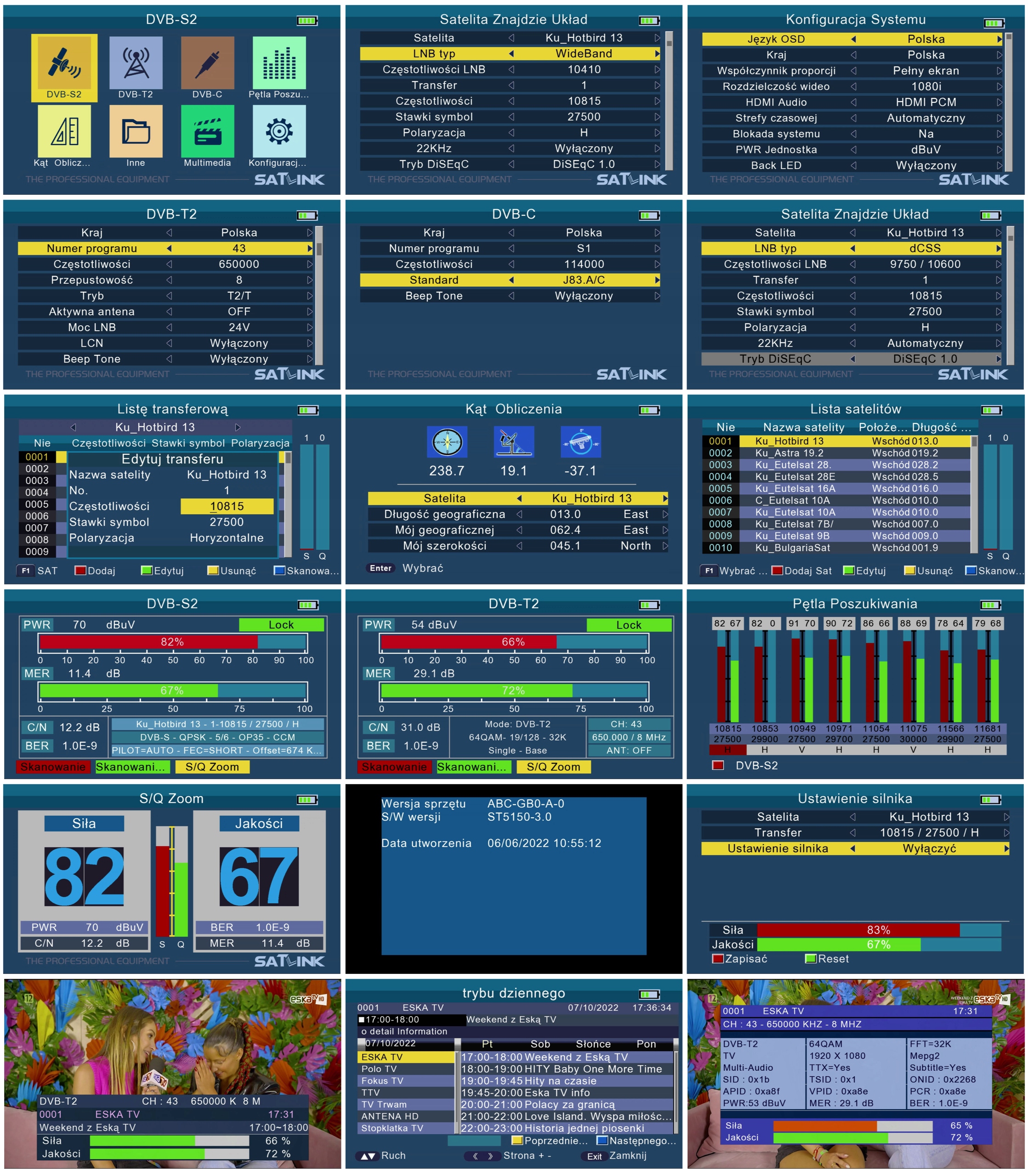 Miernik sygnału DVB-T/T2/C DVB-S/S2 SATLINK ST-5150 HEVC Model ST-5150