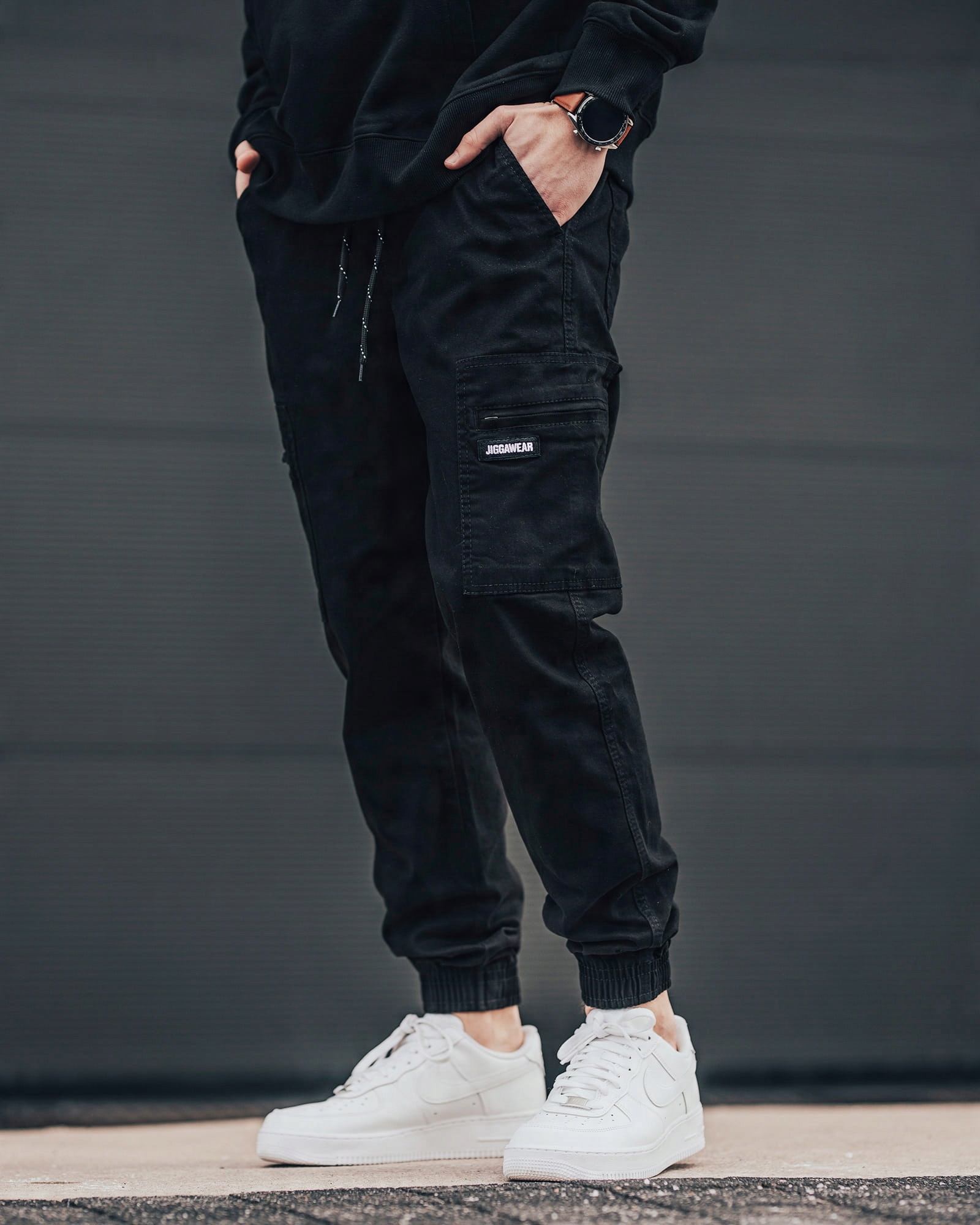 

Spodnie Jigga Joggery Bojówki Chino Czarne m.2 XXL