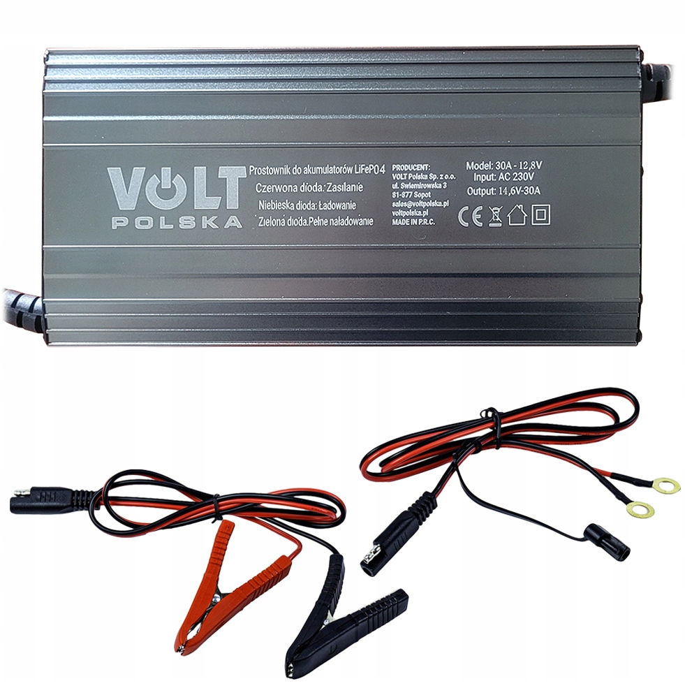 Prostownik Mikroprocesorowy Do Akumulatorów 12V 14.6V Litowych LiFePO4 30A