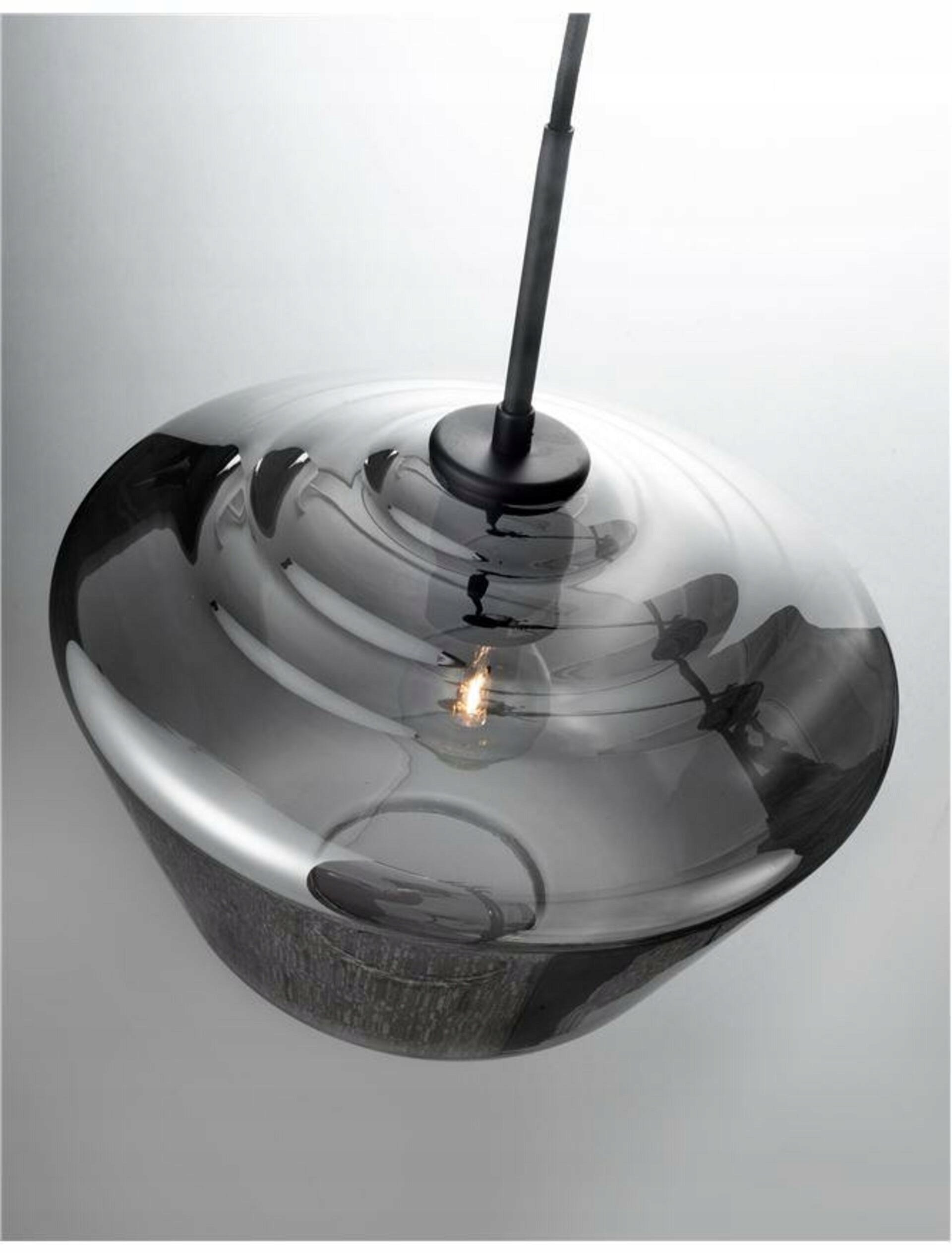 Nova Luce závesné svietidlo Veiro chrómové sklo čierny kov čierny kábel E27 1x