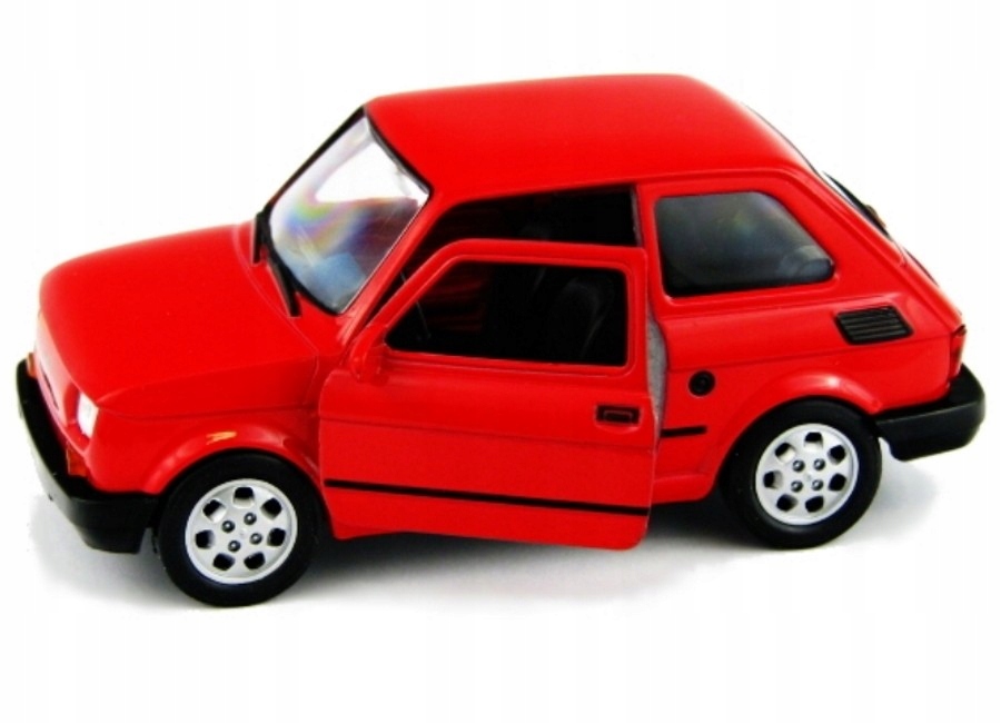 FIAT 126p MODEL METAL WELLY 1:34 CZERWONY MALUCH