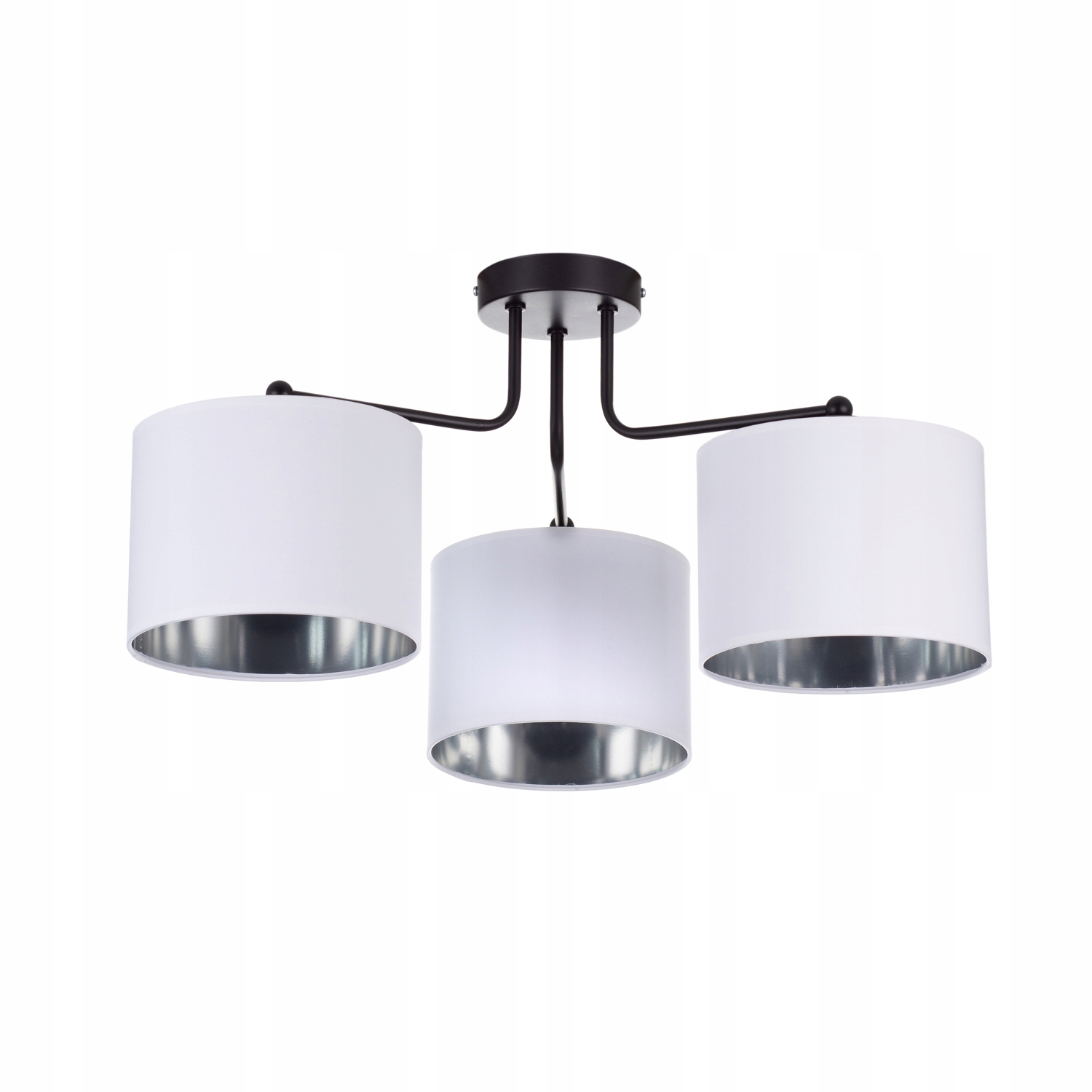 

Lampa Plafon Sufitowa Żyrandol Biało - Srebrna Led
