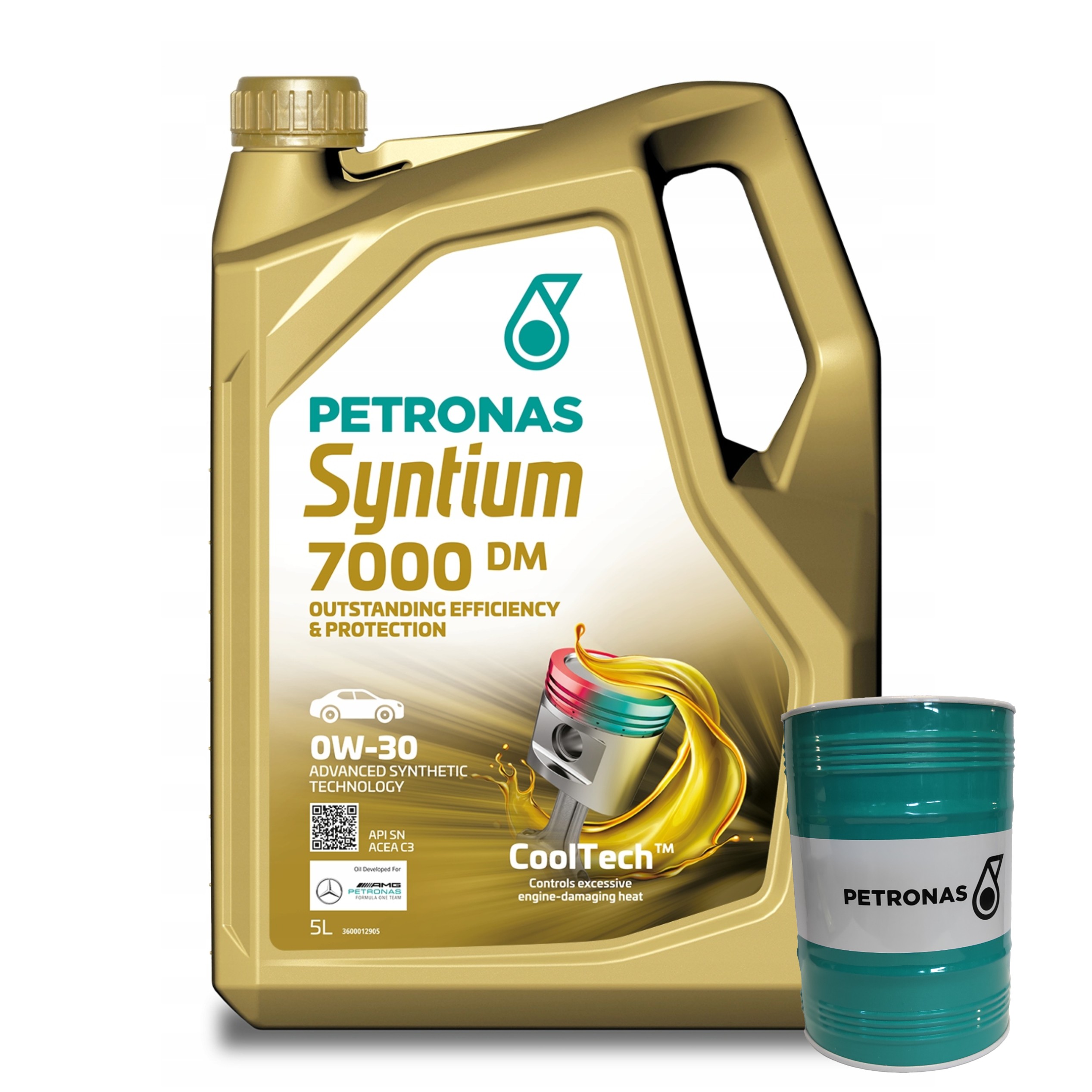 Motorový olej Petronas Syntium 7000 DM Acea C3 0W-30 5L Pokladnička Zadarmo